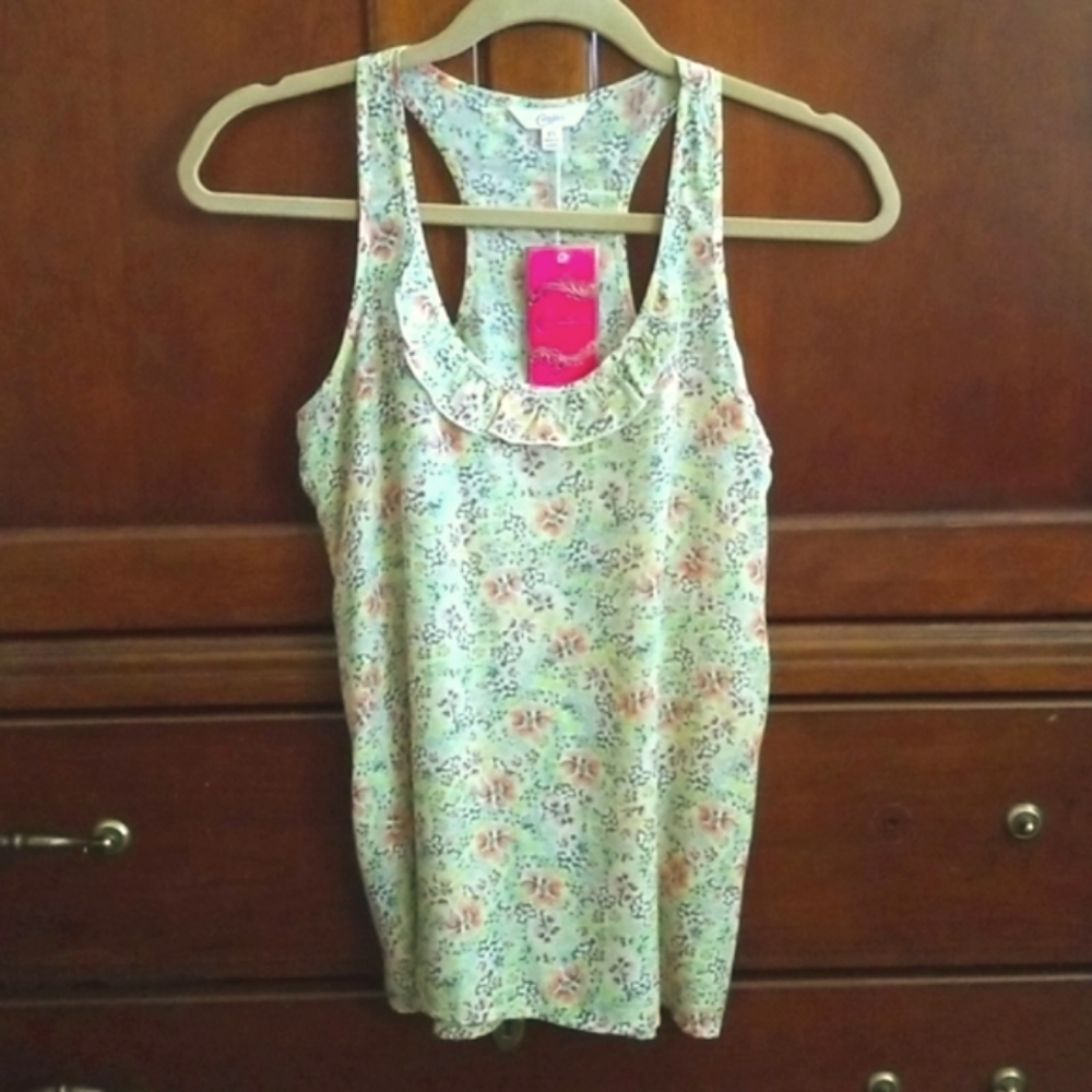 Candie's Floral Ruffle Tank Top  - Size X-Small